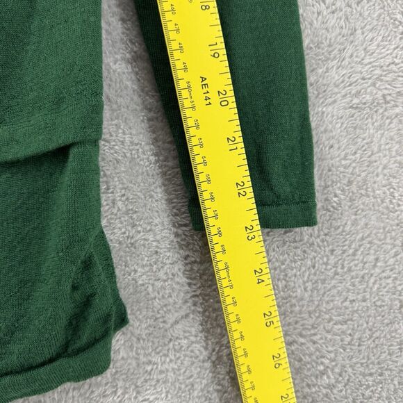 J Jill Sweater Women SP Green Knit Merino Wool Washable Tunic Crew Neck - Picture 11 of 14